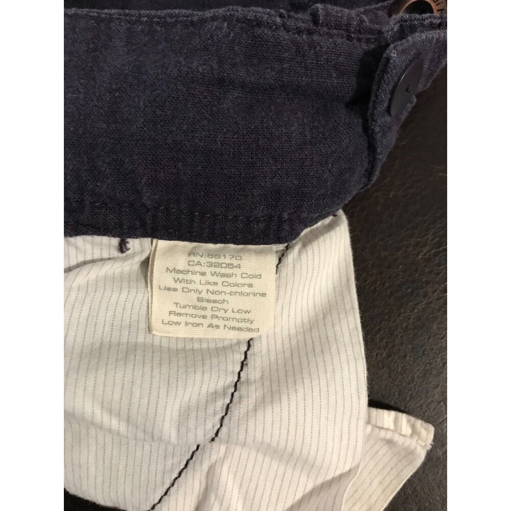 Anthro Hei Hei Linen Cargo Pants 4 Navy Cropped Drawstring - Picture 13 of 13